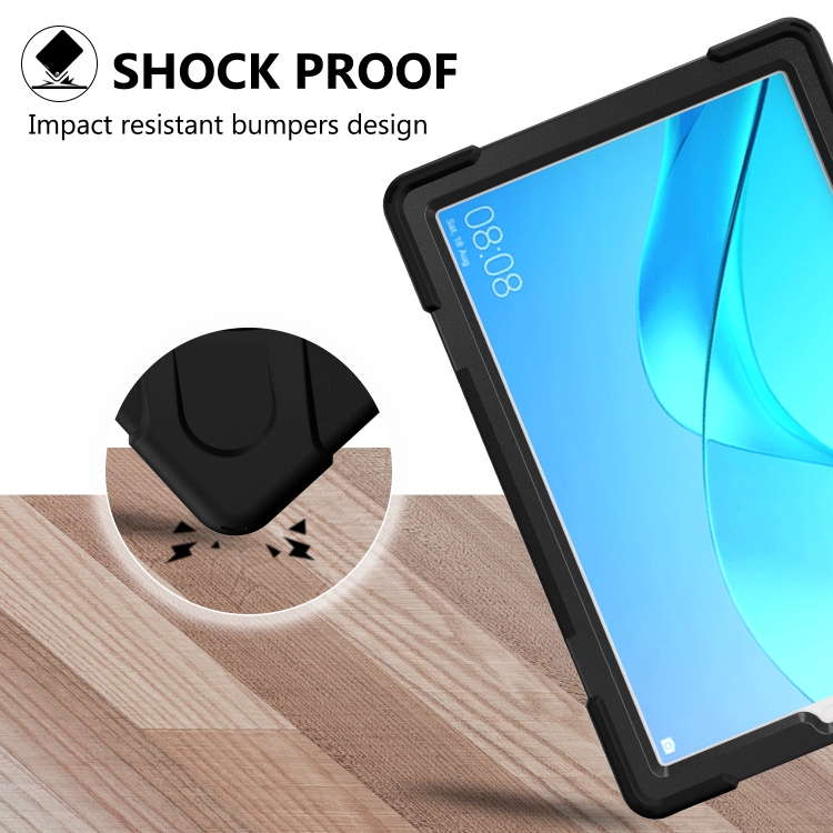 Case Huawei MediaPad M5 Pro / Pre-Order * เคสขาตั้งแบบหมุนได้ 360 องศา PC + เคสซิลิโคน Combo พร้อมสายคล้องมือ *