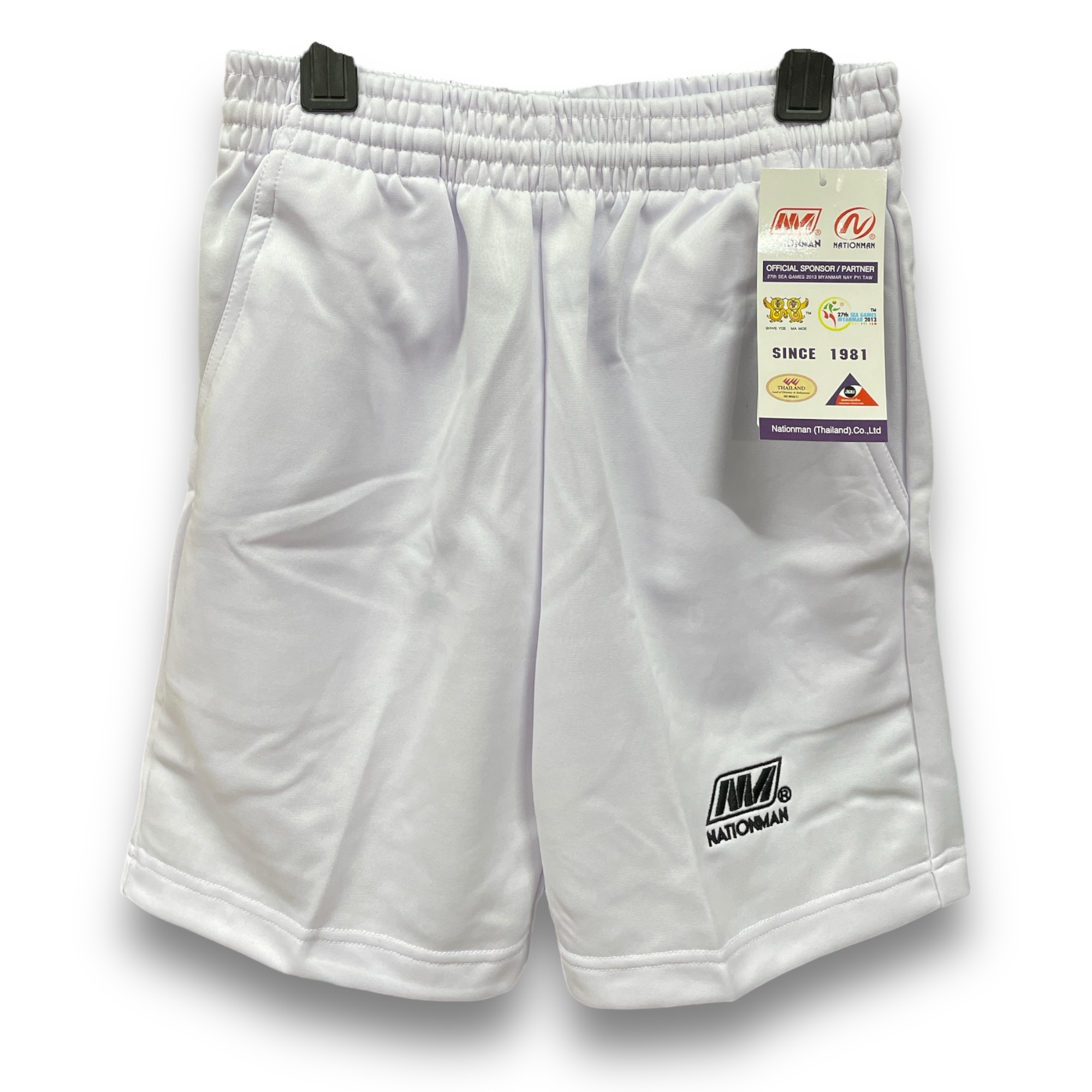 กางเกงวอร์ม ขาสั้น Nation Man สีขาว สีดำ สีกรม
