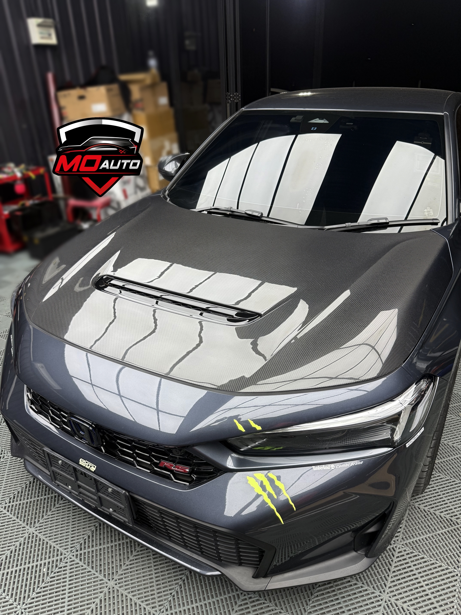 ฝากระโปรงหน้า PURE CARBON TYPE-R FL5 สำหรับ CIVIC FE