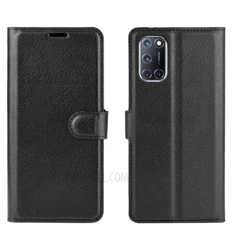 Case OPPO A92 / Pre-order * เคสกระเป๋าหนังลิ้นจี่ผิวหนังพร้อมขาตั้ง ช่องเสียบการ์ด Wallet และช่องใส่เงินสด *