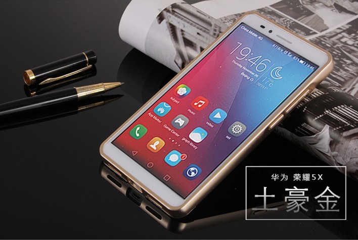 Case Huawei GR 5 / Pre-order * เคสโลหะ 2in1 แกร่งกันชนโลหะ + พลาสติกแผ่นหลัง *