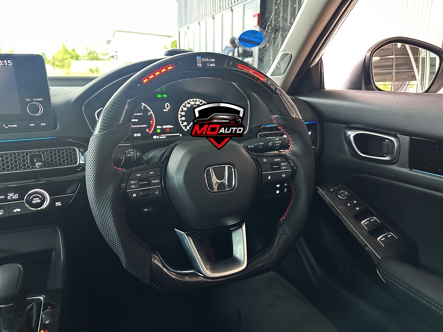 พวงมาลัย LED คาร์บอนแท้ CIVIC FE