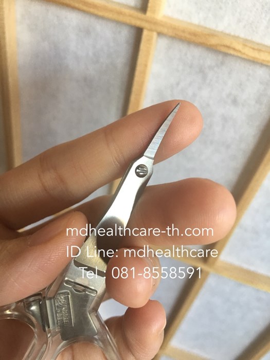 กรรไกรปลายเล็กแหลมโค้งบางพิเศษ กรรไกรแต่งขนคิ้ว กรรไกรเล็มขน made in japan