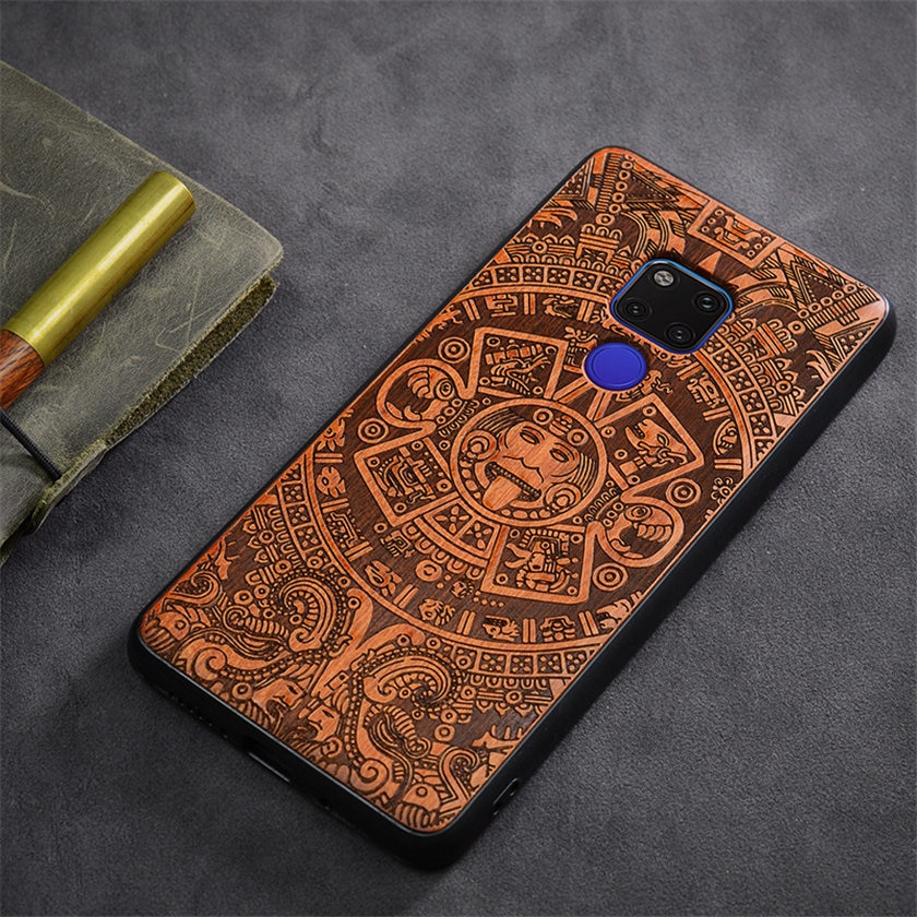 Case Huawei Mate 20 X / Pre-order * เคสหรูหราปกหลัง TPU ไม้แกะสลัก สลิม Coque Boogie Original *