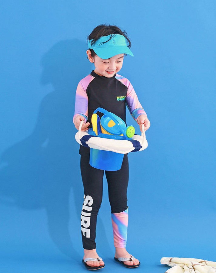 ชุดว่ายน้ำ สีชมพูม่วง ไซส์ L-XL-2XL-3XL