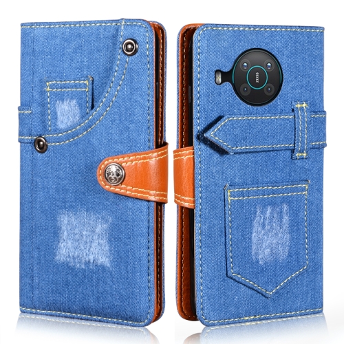 Case Nokia X10 5G / X20 5G # Pre-Order * เคสหนังผ้ายีนส์พร้อมตัวยึดและช่องเสียบการ์ดและกระเป๋าสตางค์ *
