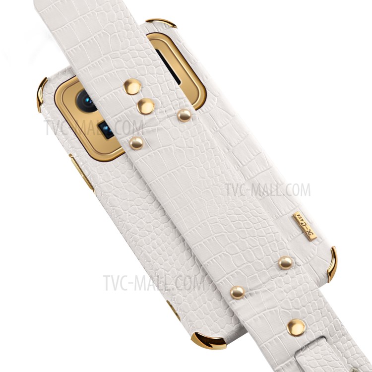 Case Xiaomi Mi 11 Ultra 5G # Pre-Order * 6D Electroplated จระเข้เนื้อสายรัดข้อมือออกแบบหนัง PU เคลือบ *