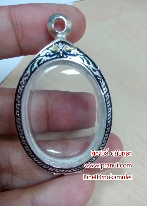 ตลับเงินลงยา ไข่อ้วน (กลาง)