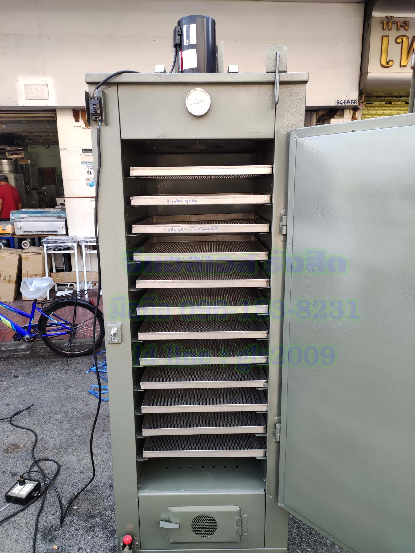 เครื่องอบแห้งผลไม้12ชั้นเหล็กแก๊ส+ไฟฟ้า