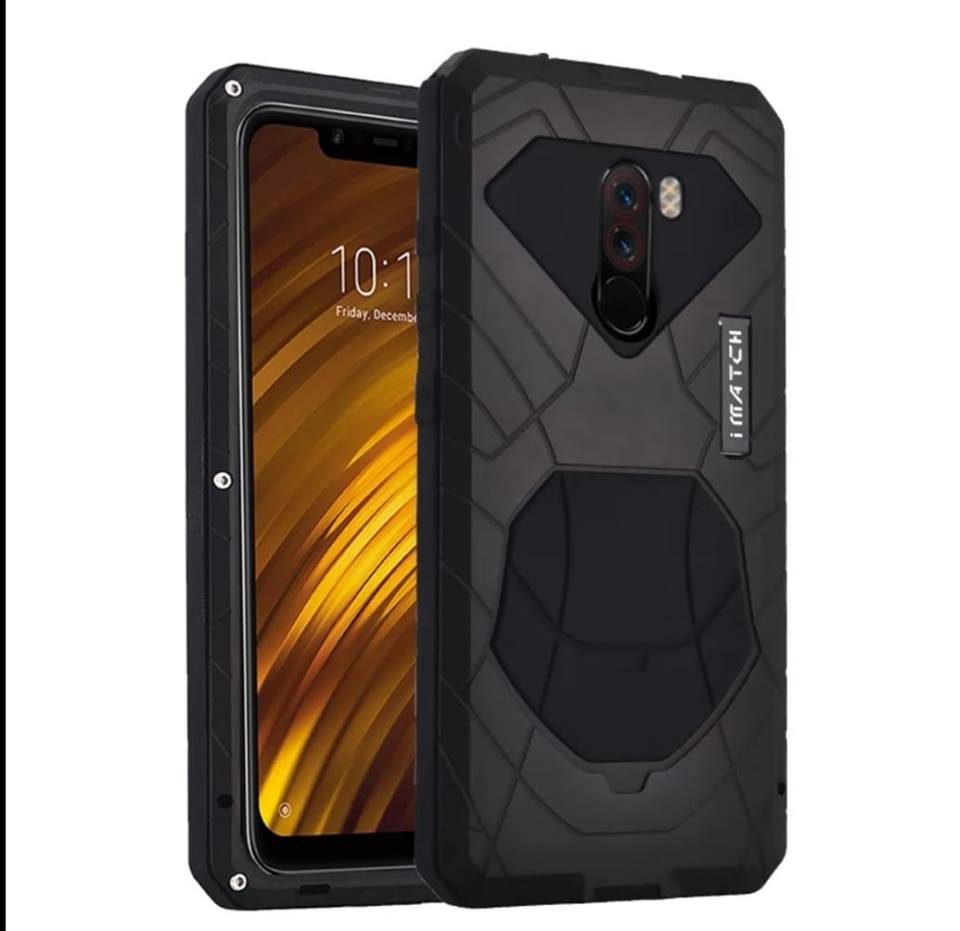 Case Xiaomi Pocophone F1 / พรีออเดอร์ * เคสแข็งโทรศัพท์อลูมิเนียมโลหะกันน้ำกระจกป้องกันหน้าจอปกคุ้มครองซิลิคอน *