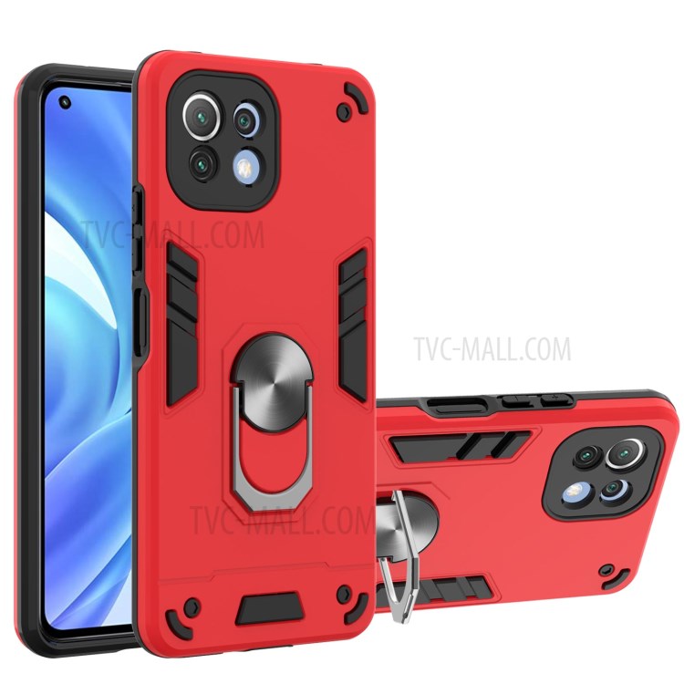 Case Xiaomi 11 Lite 5G # Pre-Order * เคส Heavy Duty Armor Soft TPU + Hard PC ฝาครอบกันกระแทกพร้อมที่วางแหวนหมุน *
