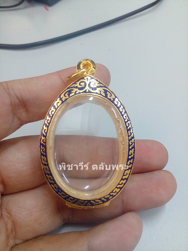 ตลับเงินฝังพลอย-ลงยา ชุบไมครอน