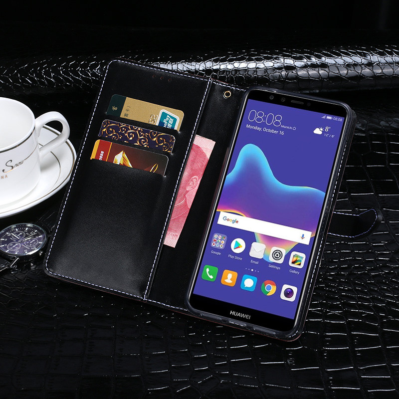 Case Huawei Y9 / Pre-order * เคสกระเป๋าสตางค์หนังจระเข้ Plus Protect *