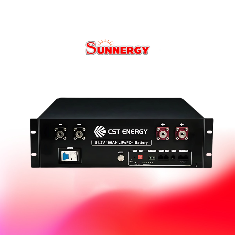 CST ENERGY 51.2V 100Ah LiFePO4 Lithium Battery, 5.12kWh Capacity, Server Rack Battery