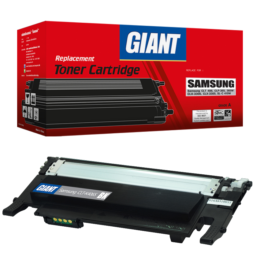 ตลับหมึกเลเซอร์สีดำ GIANT Samsung CLT-K406S Black (Toner Cartridge)