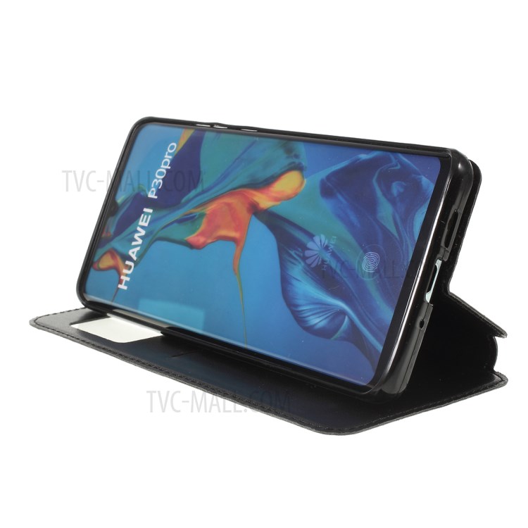 Case Huawei P30 Pro / Pre-Order * เคสช่องใส่การ์ดหน้าต่างการพลิกดูหนัง ROAR อัตโนมัติดูดซับ *