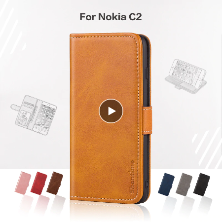 Case Nokia C2 / Pre-order * เคสธุรกิจหนังหรูหราด้วยกระเป๋าสตางค์แม่เหล็ก เคสโทรศัพท์ปก *