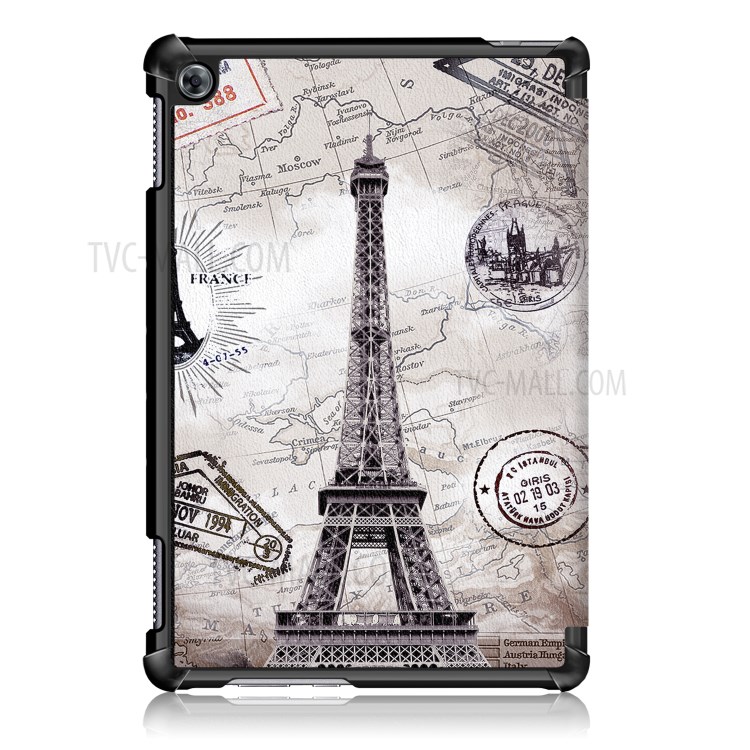 Case Huawei MediaPad M5 Lite 10' / Pre-order * เคสลวดลายการพิมพ์ซองหนังขาตั้ง 3 - พับ *