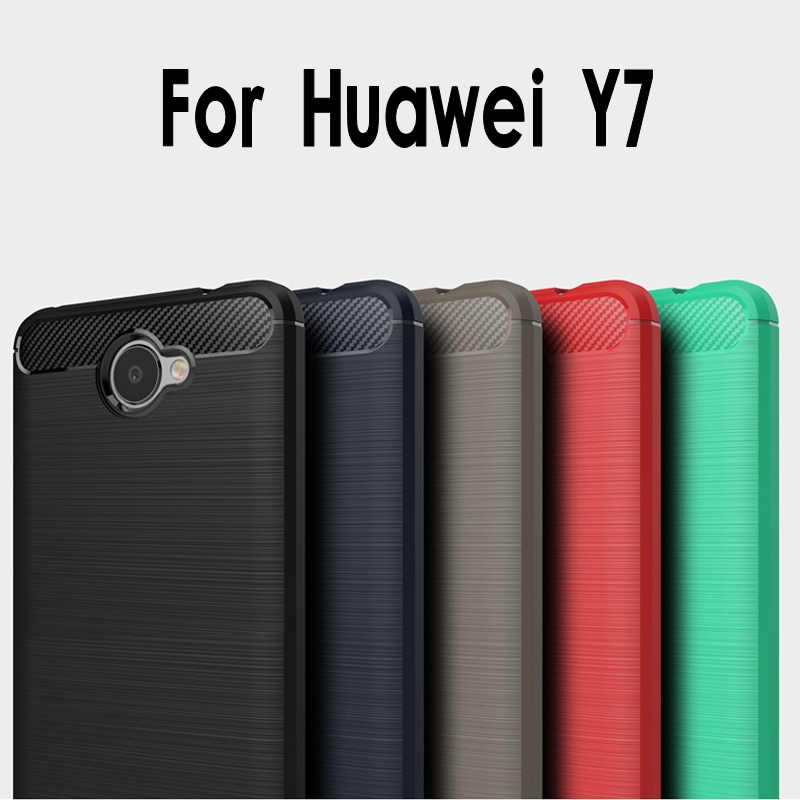 Case Huawei Y7 / Pre-order * เคส TPU ไฟเบอร์คาร์บอน *