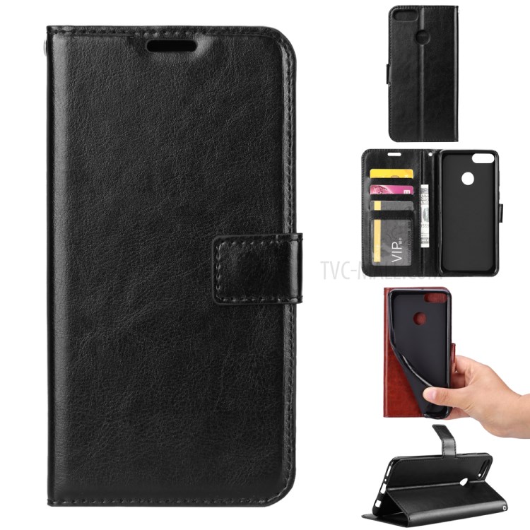 Case Huawei Y9 / Pre-order * เคสหรูพลิกกระเป๋าสตางค์ผิวหนังม้า ซิลิโคน *