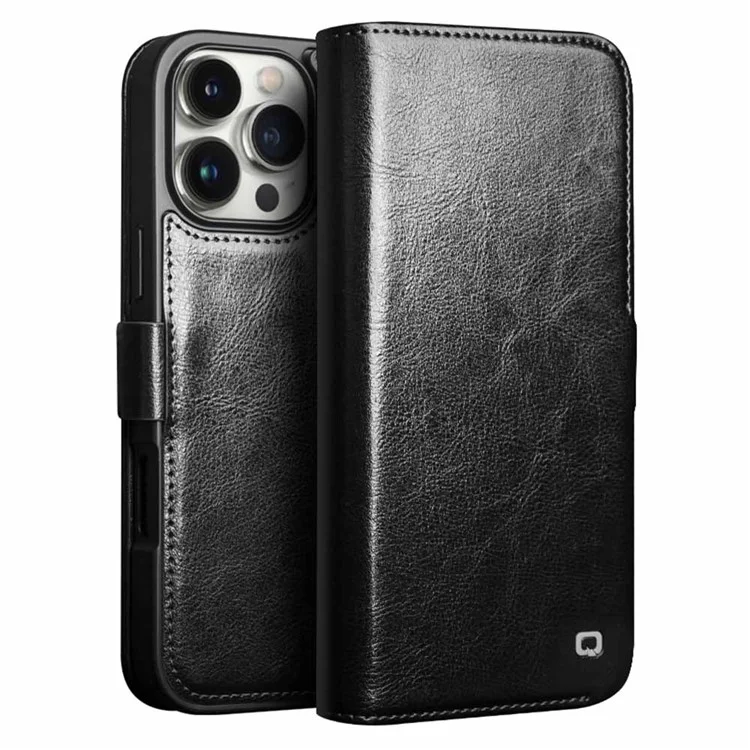 Case iPhone 16 Pro Max # Pre-order * QIALINO เคสหนังวัวแท้ + เคสโทรศัพท์ TPU ปิดแม่เหล็กฝาครอบโทรศัพท์ป้องกันเต็มรูปแบบ *