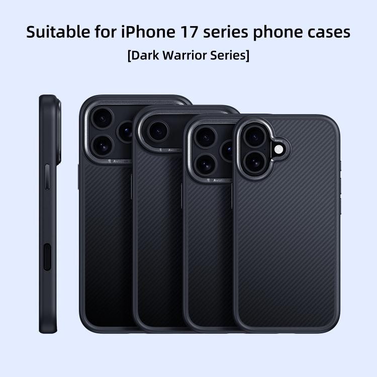 Case iPhone 17 Pro Max # Pre-order * เคสแม่เหล็ก MagSafe คาร์บอนไฟเบอร์เคฟลาร์สำหรับ iPhone 17 Pro Max (สีดำ) *