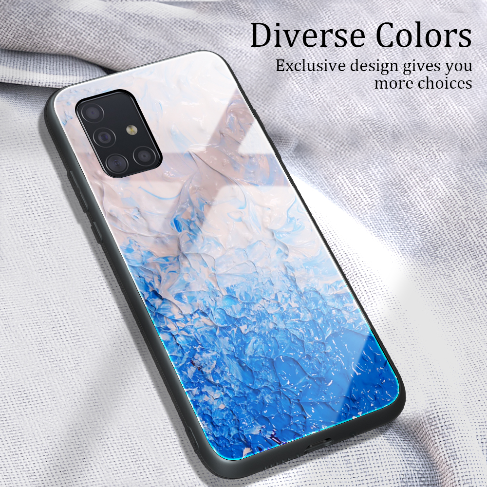 Case Samsung Galaxy A51 / Pre-order * เคสลายหินอ่อนเนื้อกระจกนิรภัยปกหลัง + TPU Combo *