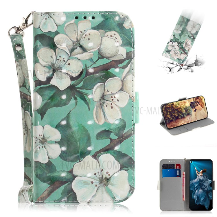 Case Huawei Nova 5T / Pre-order * 3D แสงจุดตกแต่งลวดลายพิมพ์หนังกระเป๋าสตางค์ *