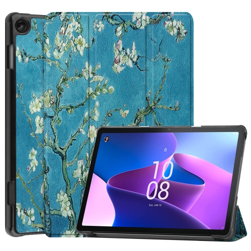 Case Lenovo Tab M10 Plus (3rd Gen) # Pre-order * 3 พับหัวเข็มขัดแม่เหล็ก Custer Texture Leather Smart Tablet *