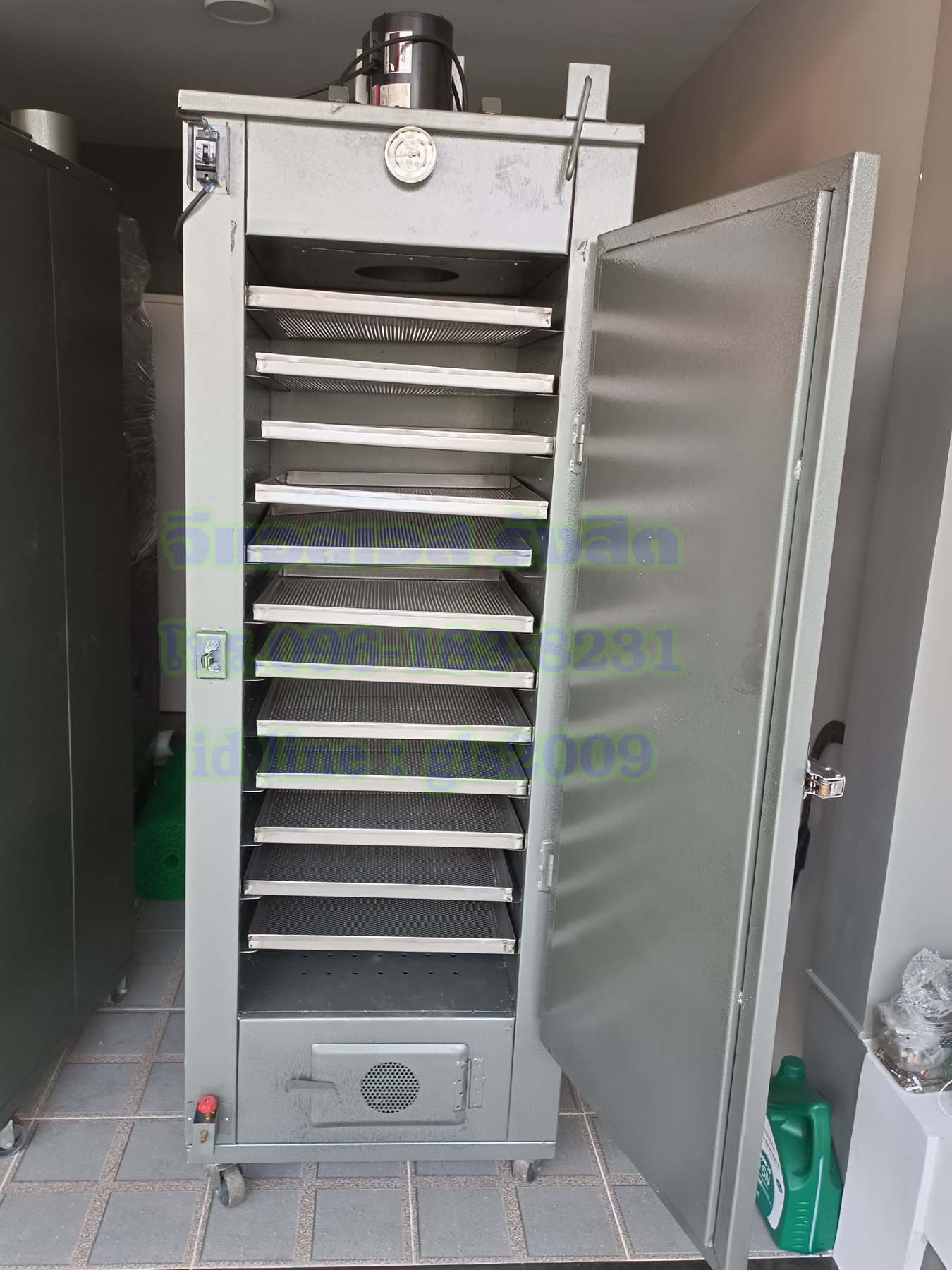 เครื่องอบแห้งผลไม้12ชั้นเหล็กแก๊ส+ไฟฟ้า