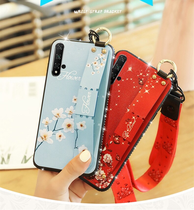 Case Huawei Nova 5T / Pre-order * เคส Bling Glitter ลายนูน สายรัดข้อมือ + สายคล้อง *