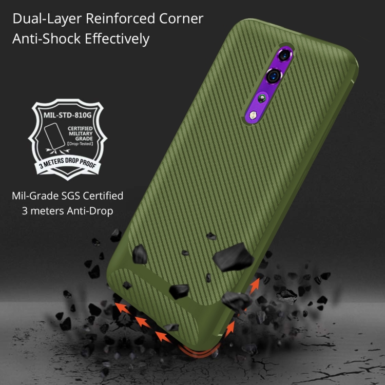 Case OPPO F11 Pro / Pre-Order * เคสเนื้อคาร์บอนไฟเบอร์กันกระแทก TPU *
