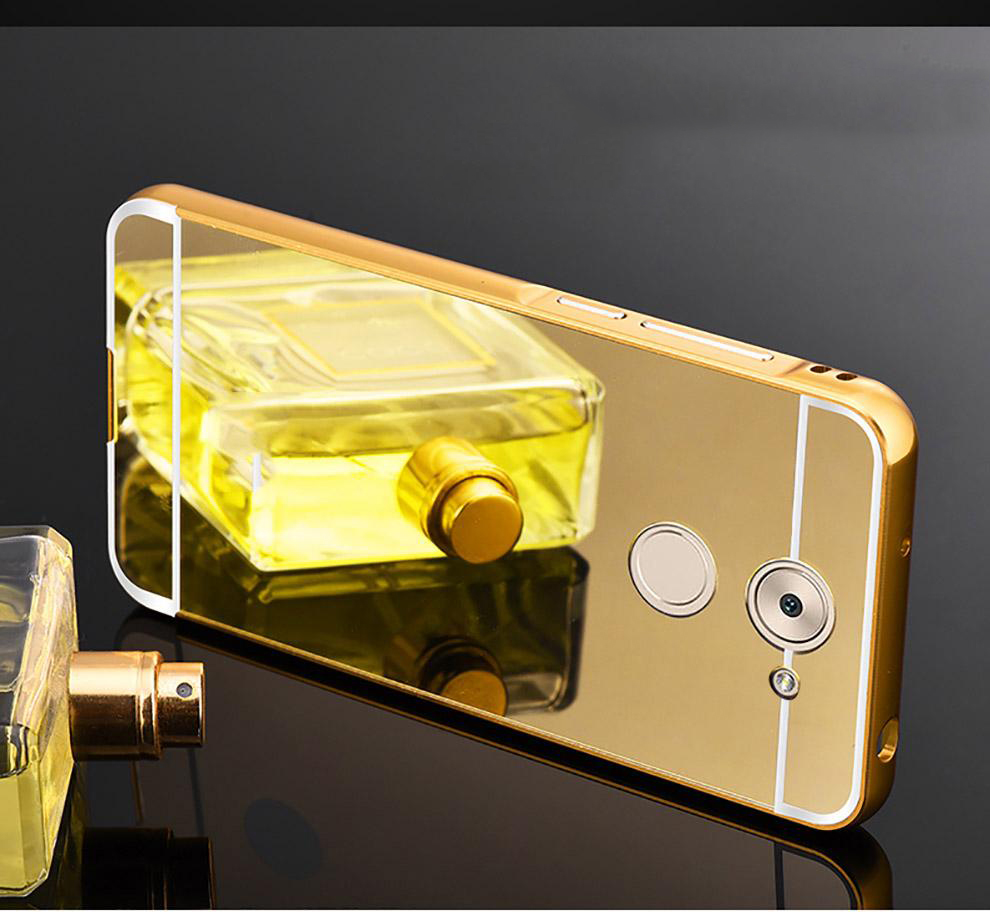 Case Huawei Y7 2017 / Pre-order * Bumpers 2in1 แกร่งกันชนโลหะ + พลาสติกแผ่นหลังเงาเหมือนกระจก *