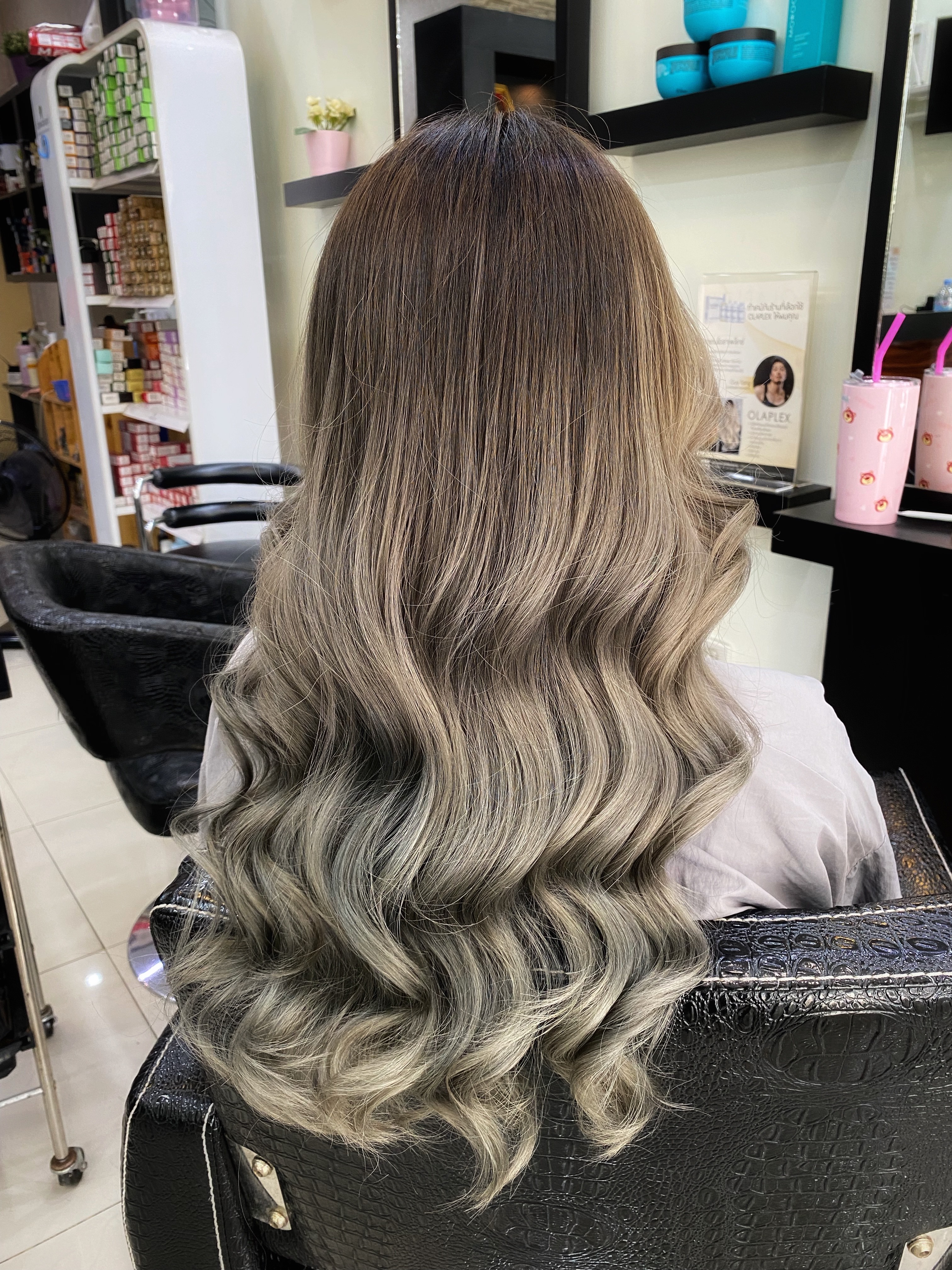 สีบลอนด์ Silver สไตล์ ombre