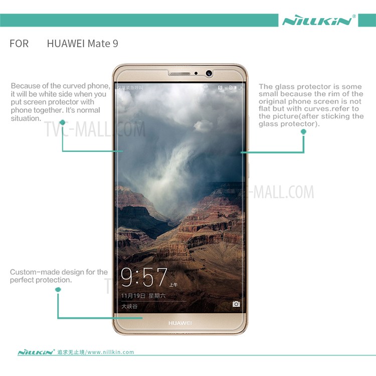 กระจกนิรภัย Huawei Mate 9 / Pre-order * NILLKIN Amazing H นำเข้าวัสดุกระจกอาซาฮี ความแข็ง 9H แต่เพียง 0.33mm หนา *