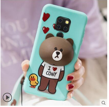 Case Huawei Mate 20 X / Pre-order * เคสซิลิโคนอ่อนนุ่ม tpu 3D ตุ๊กตาการ์ตูนน่ารัก ๆ พร้อมสาย + กระเป๋าหูฟัง *