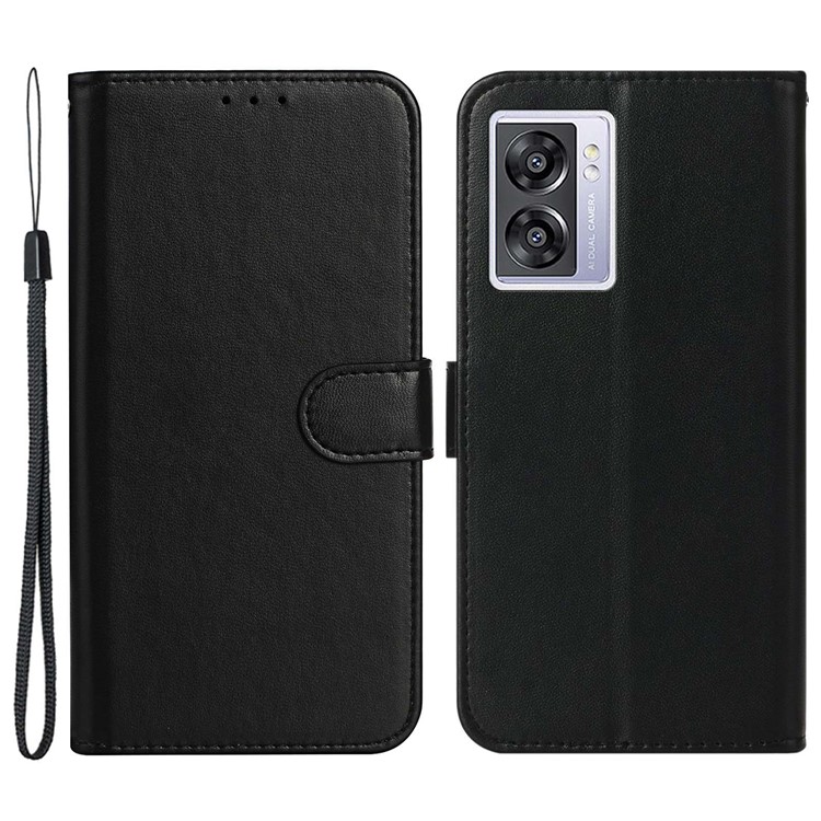 Case OPPO A77 5G # Pre - Order * เคสกระเป๋าใส่โทรศัพท์หนัง PU สีทึบพร้อมสายคล้อง *