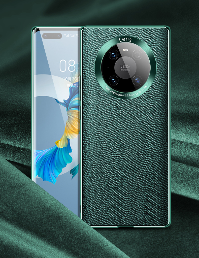 Case Huawei Mate 40 Pro / Pre-Order * XOOMZ ฝาหลังเคลือบหนังแท้ เคลือบด้วยพื้นผิวหนังแท้แบบ cross texture *