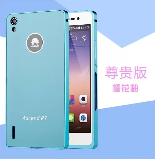 Case Huawei P7/ Pre-order * 2 in 1 กรอบอลูมิเนียมโลหะกันชนและแผ่นด้านหลัง *