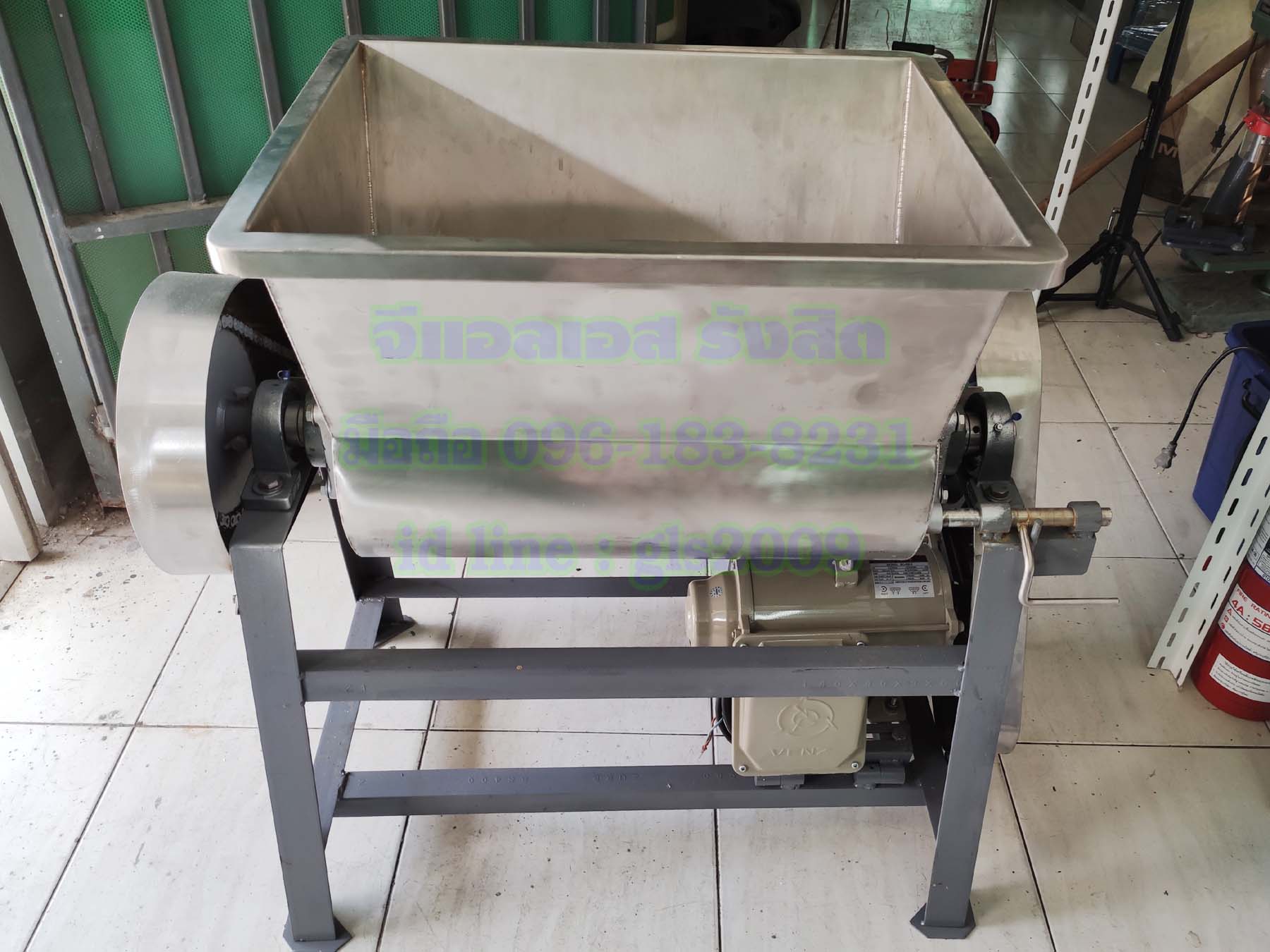 เครื่องนวดแป้งขนมจีนถังสแตนเลสอ๊าคก้อนแขนสแตนเลส