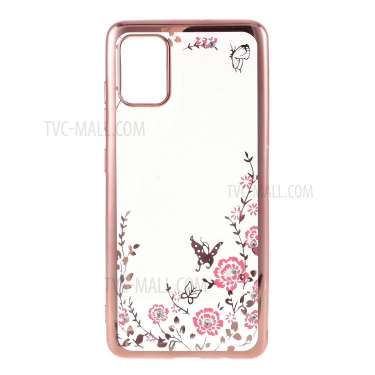 Case Samsung Galaxy A71 / Pre-order * เคส Rhinestone TPU การออกแบบดอกไม้และผีเสื้อที่สง่างาม การตกแต่งเพชรประกาย *