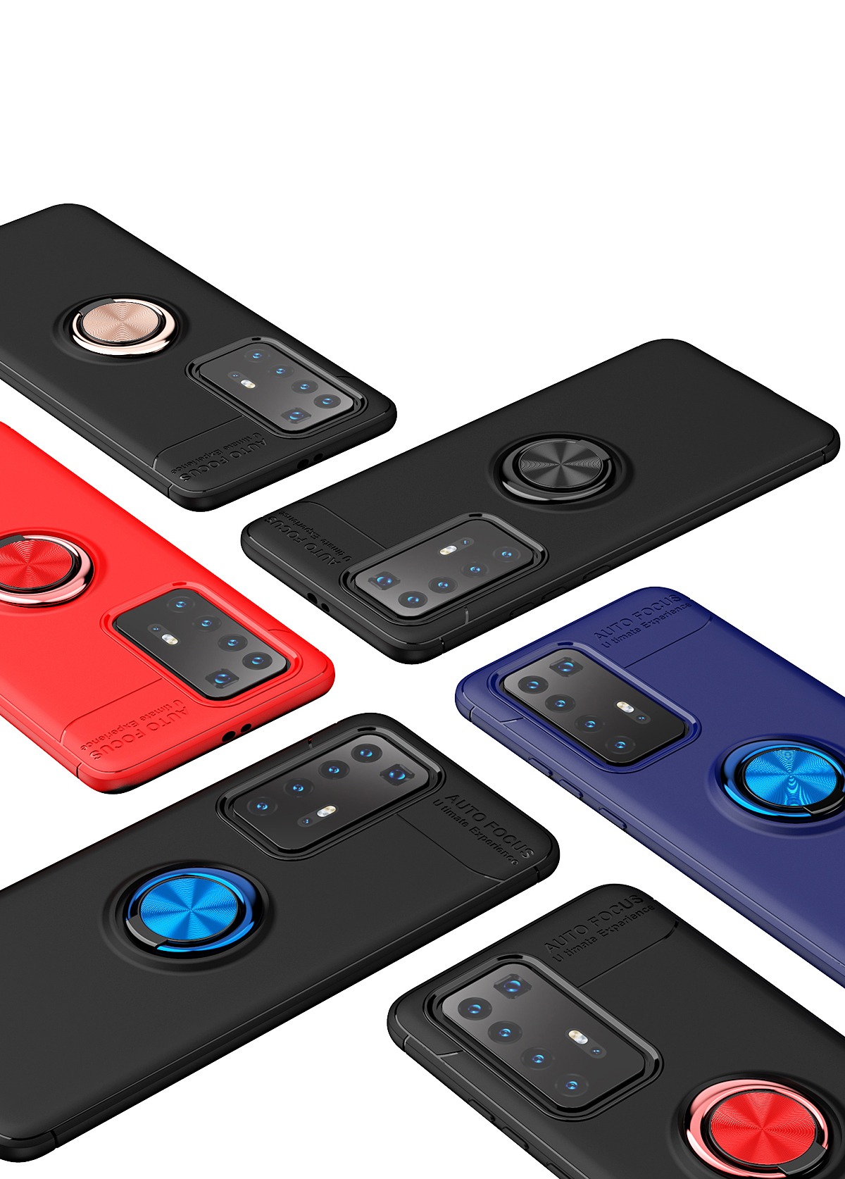 Case Huawei P40 Pro / Pre-order * LENUO เคสโลหะโทรศัพท์ TPU พร้อมฝาครอบแผ่นแม่เหล็ก + แหวน *