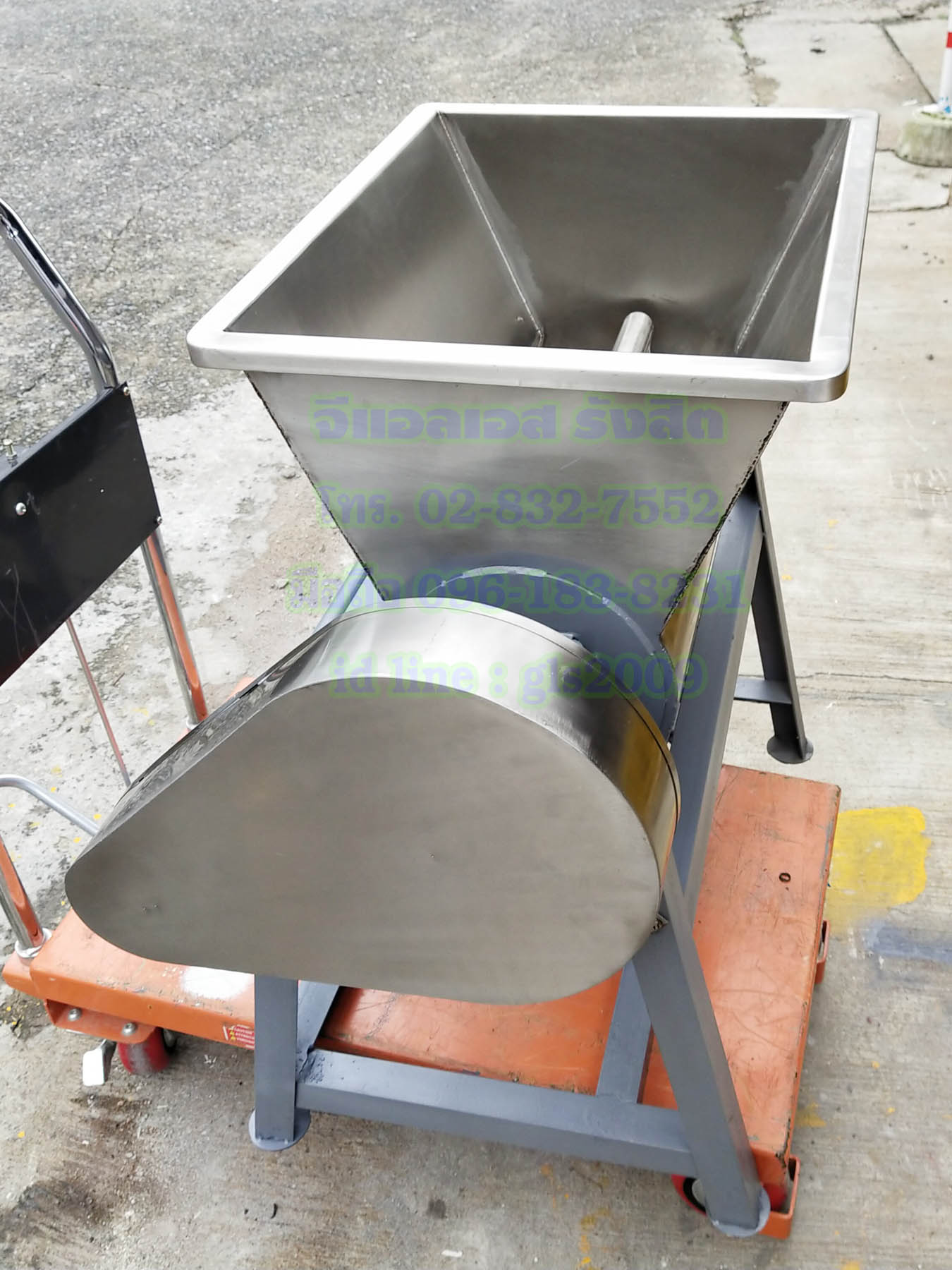 เครื่องนวดแป้งขนมจีนถังสแตนเลสอ๊าคก้อนแขนสแตนเลส