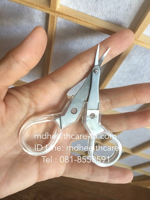 กรรไกรปลายเล็กแหลมโค้งบางพิเศษ กรรไกรแต่งขนคิ้ว กรรไกรเล็มขน made in japan