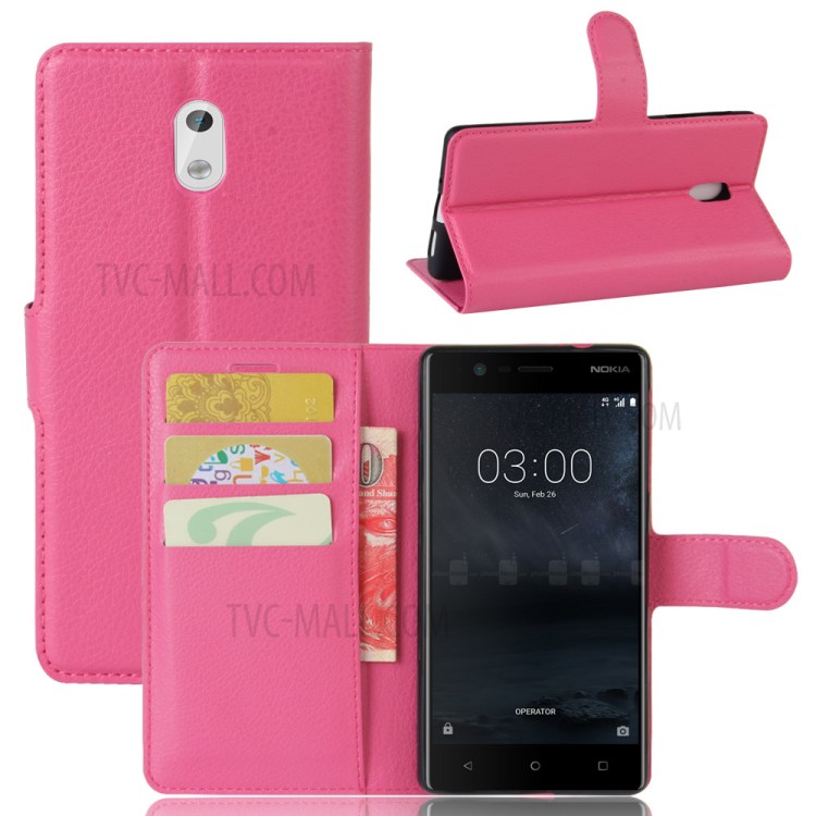 Case Nokia 3 / Pre-order * เคสผิวลิ้นจี่ Wallet *