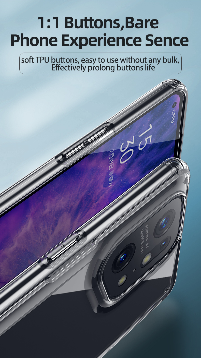 Case OPPO Find X5 Pro # Pre-Order * FUKELAI Crystal Clear Ultra-slim Soft TPU + Hard PC Shell *