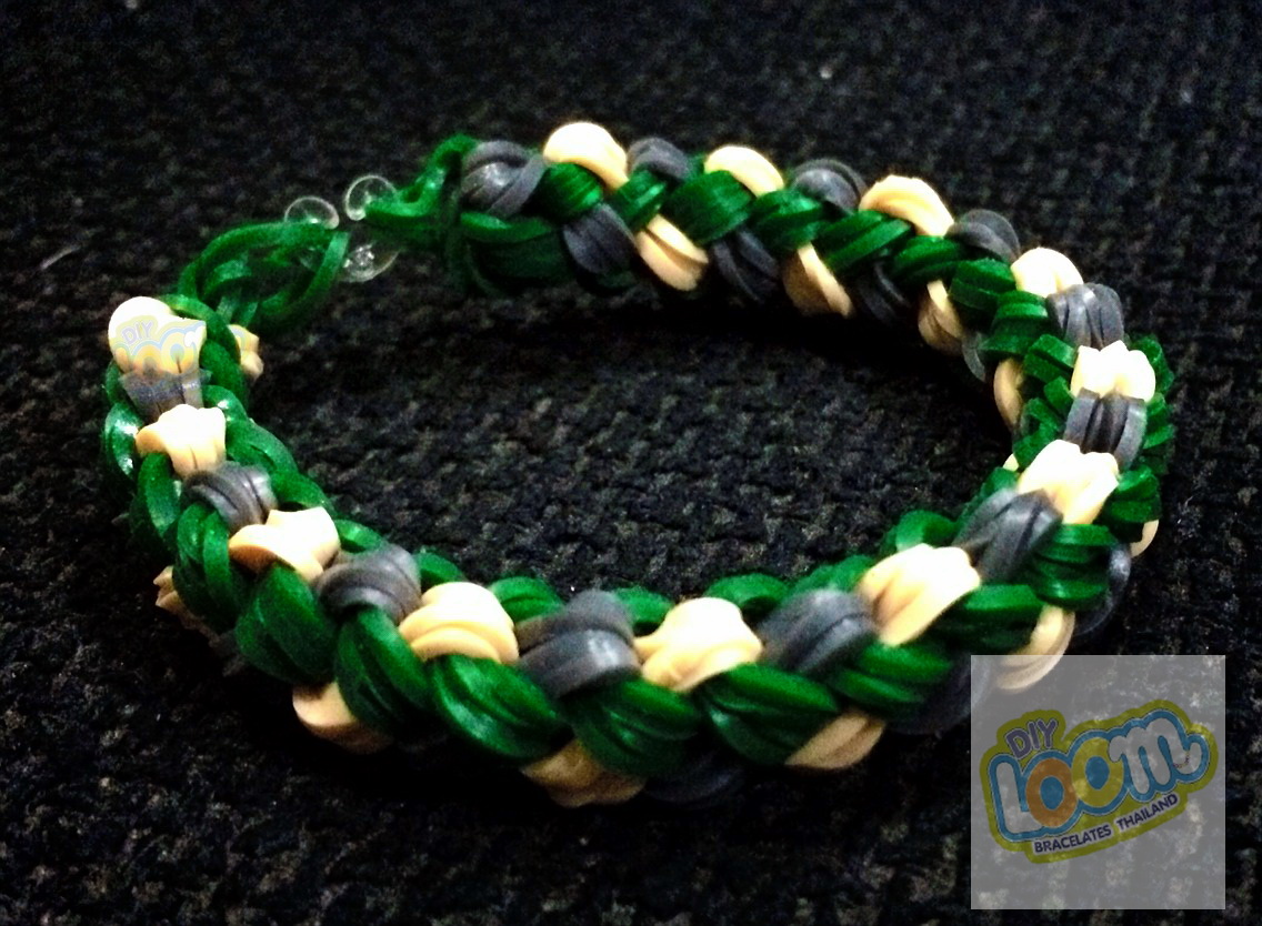 หนังยางถัก แฟนซี Silicone loombands สีเขียวทหาร หายากมากค่ะสีนี้ สั่งทำพิเศษ สำหรับ DIY Loom Bracelets Thailand เท่านั้น