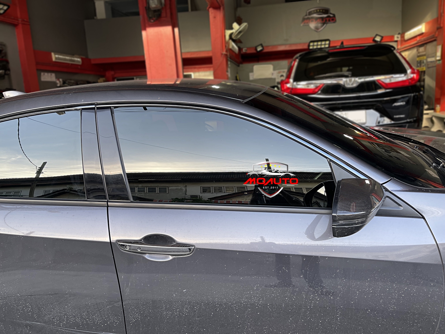 ขอบหน้าต่างบนสแตนเลทดำเงา 6 ชิ้น CIVIC FC 2016-2021