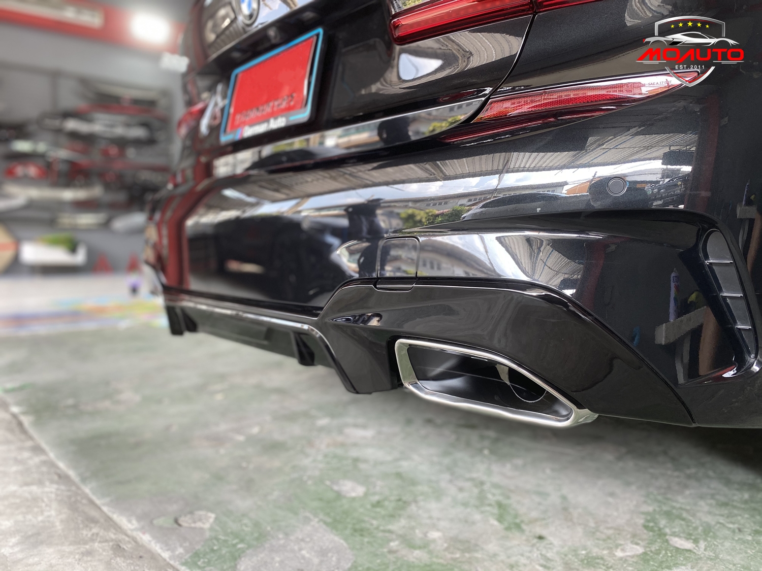 DIFFUSER ท้ายททรง M340i + ปลายท่อใบไม้คู่ BMW G20