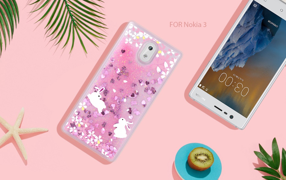Case Nokia 3 / Pre-order * เคส ซอฟท์Silicon อัลตร้าบาง+ G Litterเหลวดาวตกทรายเลื่อมใส *